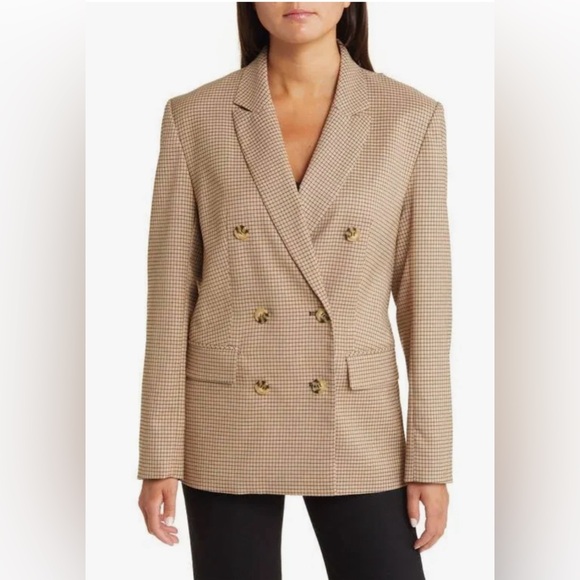 Wayf Beige Checkered Blazer - Picture 3 of 4